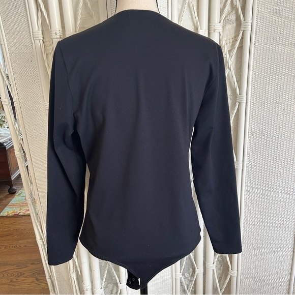 Abercrombie & Fitch Bodysuit Black Square Neck Long Sleeve Thong Soft size XL - Picture 6 of 15